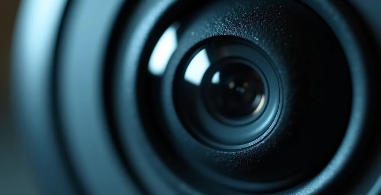 Caméra de surveillance discrète installée dans un angle de pièce