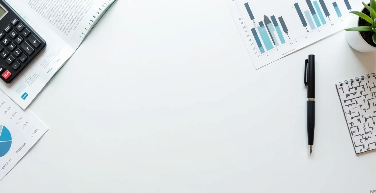 Bureau moderne avec calculatrice et graphiques de comparaison tarifaire